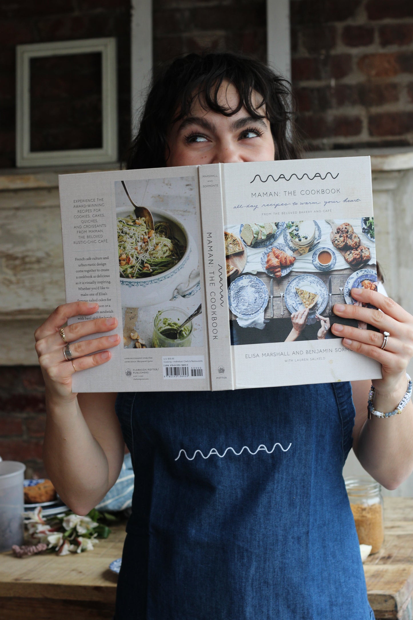 maman denim apron (FRENCH WINK)
