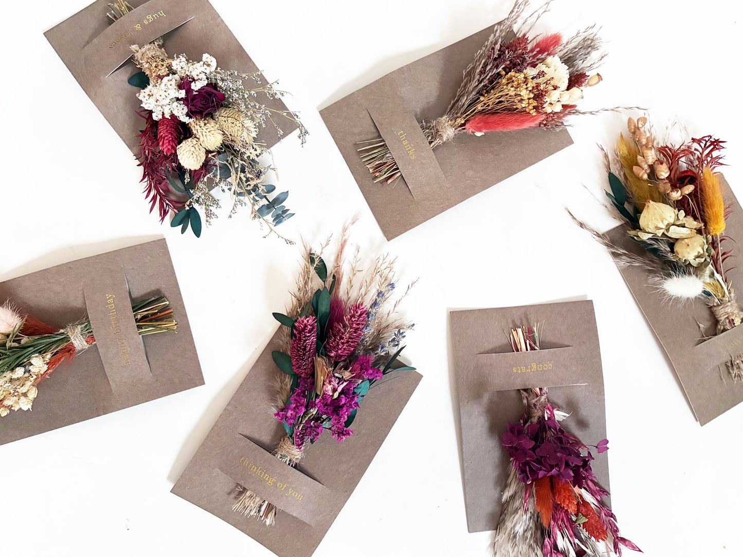 Happy Birthday Mini Bouquet Card | Dried Flower Greeting