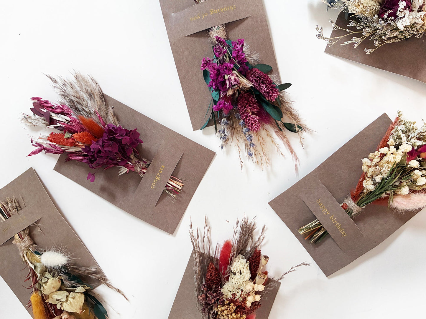 I Love You Mini Bouquet Card | Dried Flower Greeting Card