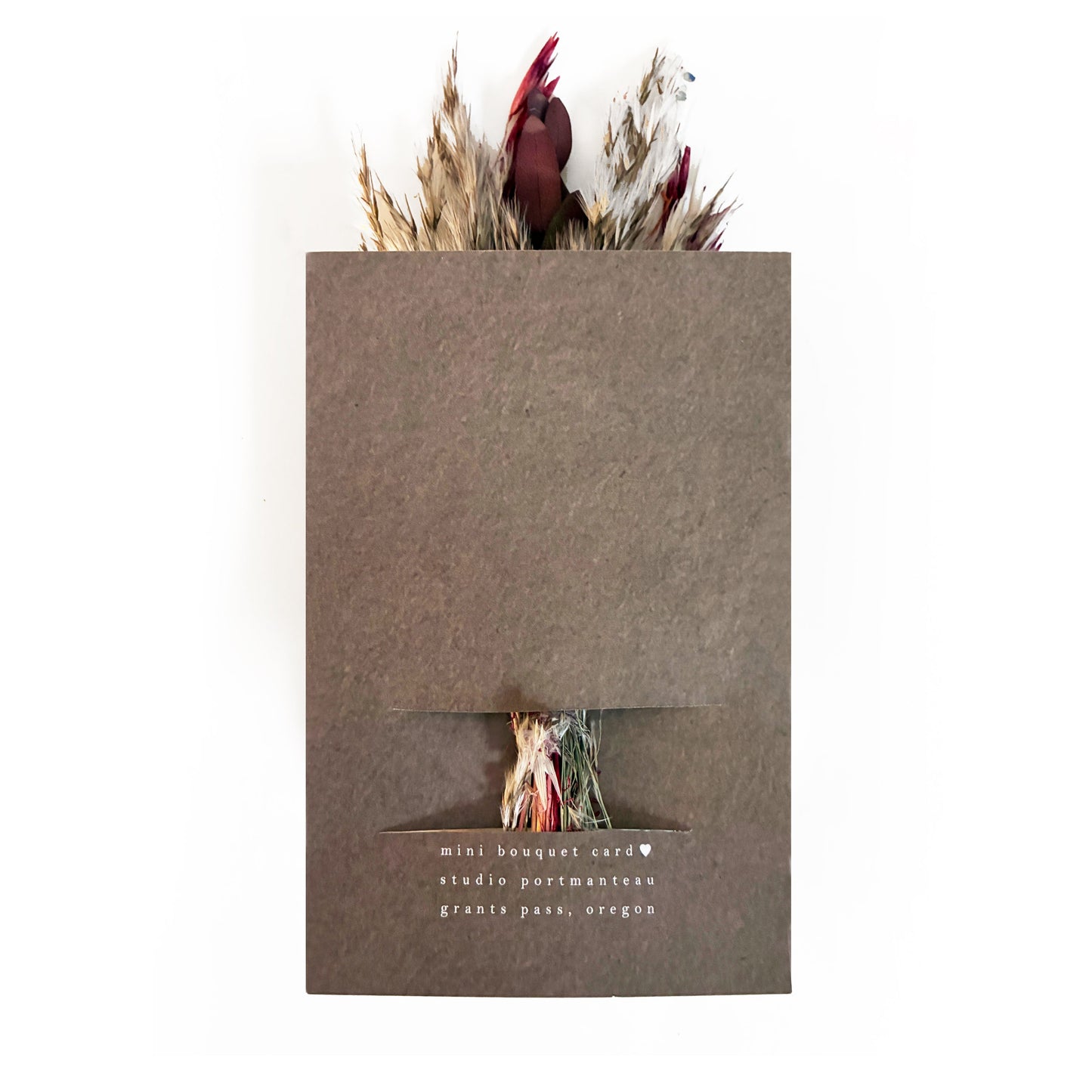 Hugs & Kisses Mini Bouquet Card | Dried Floral Greeting