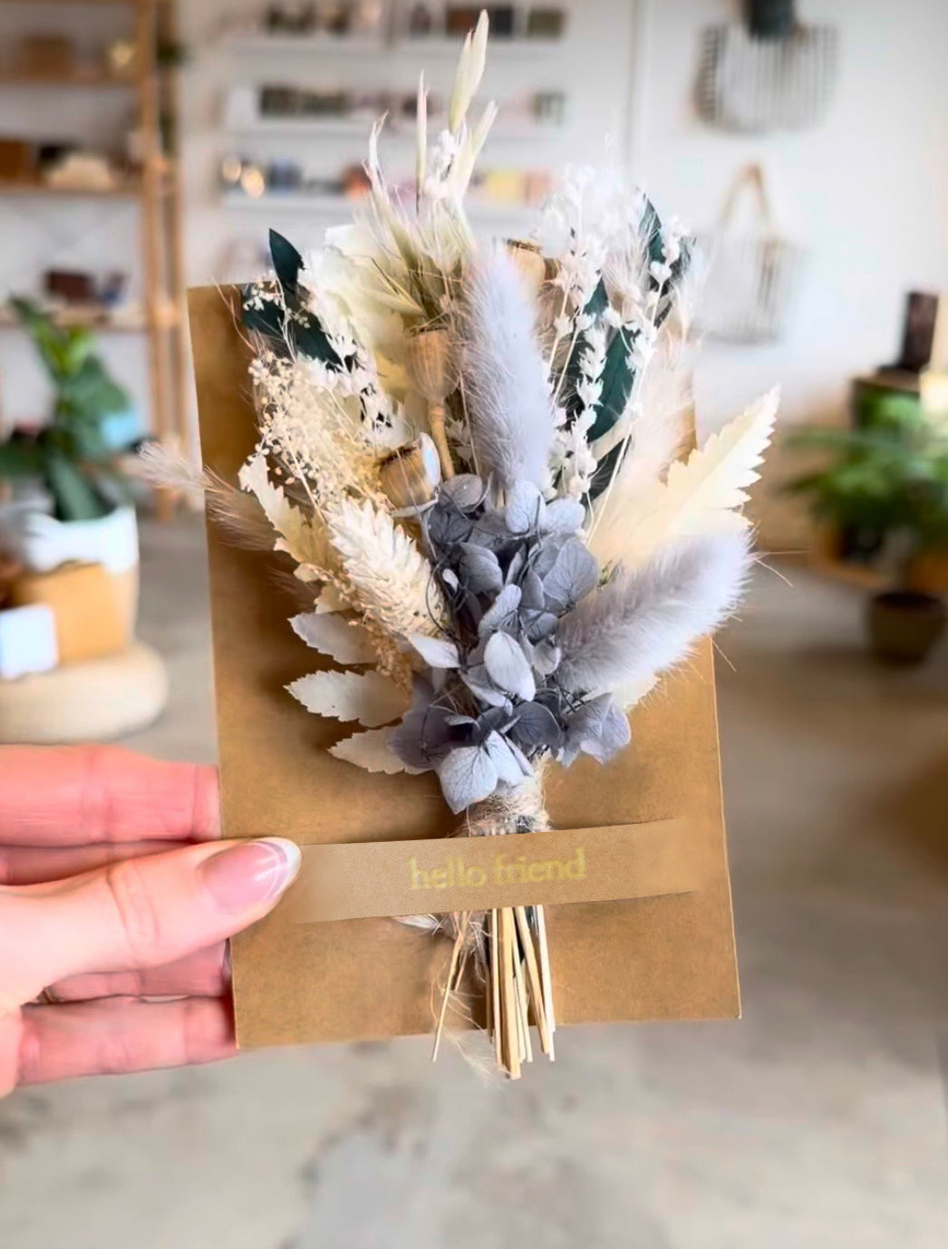 Thanks Mini Bouquet Card | Dried Floral Greeting