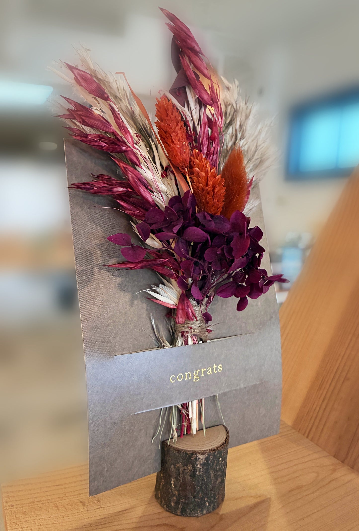 Thanks Mini Bouquet Card | Dried Floral Greeting
