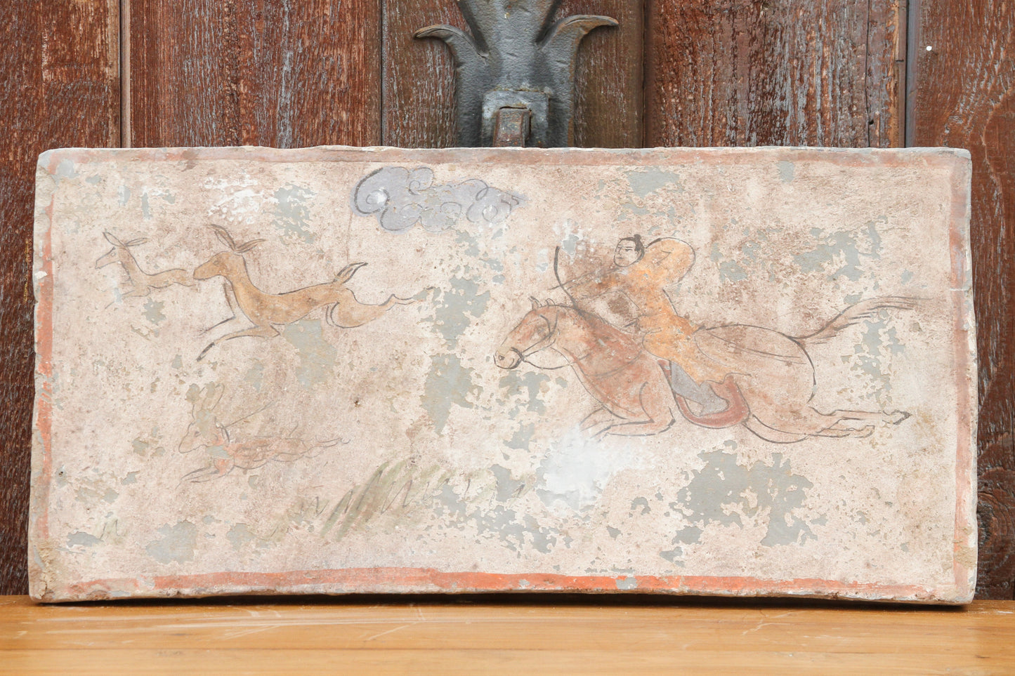 Vintage Mongolian Hunting Scene Mural Tile