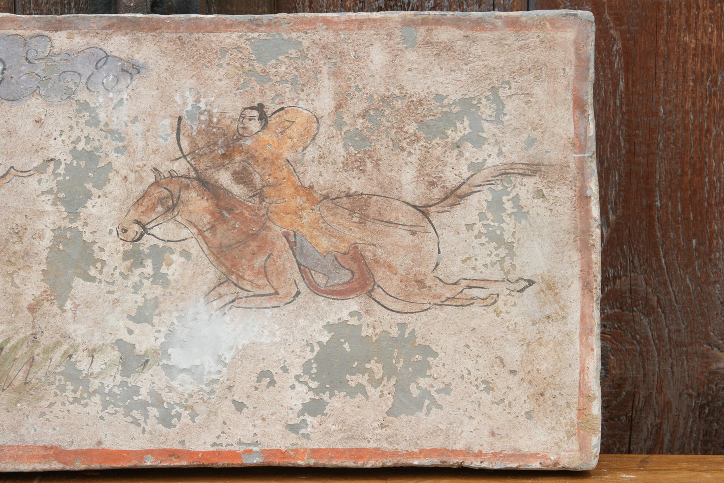 Vintage Mongolian Hunting Scene Mural Tile