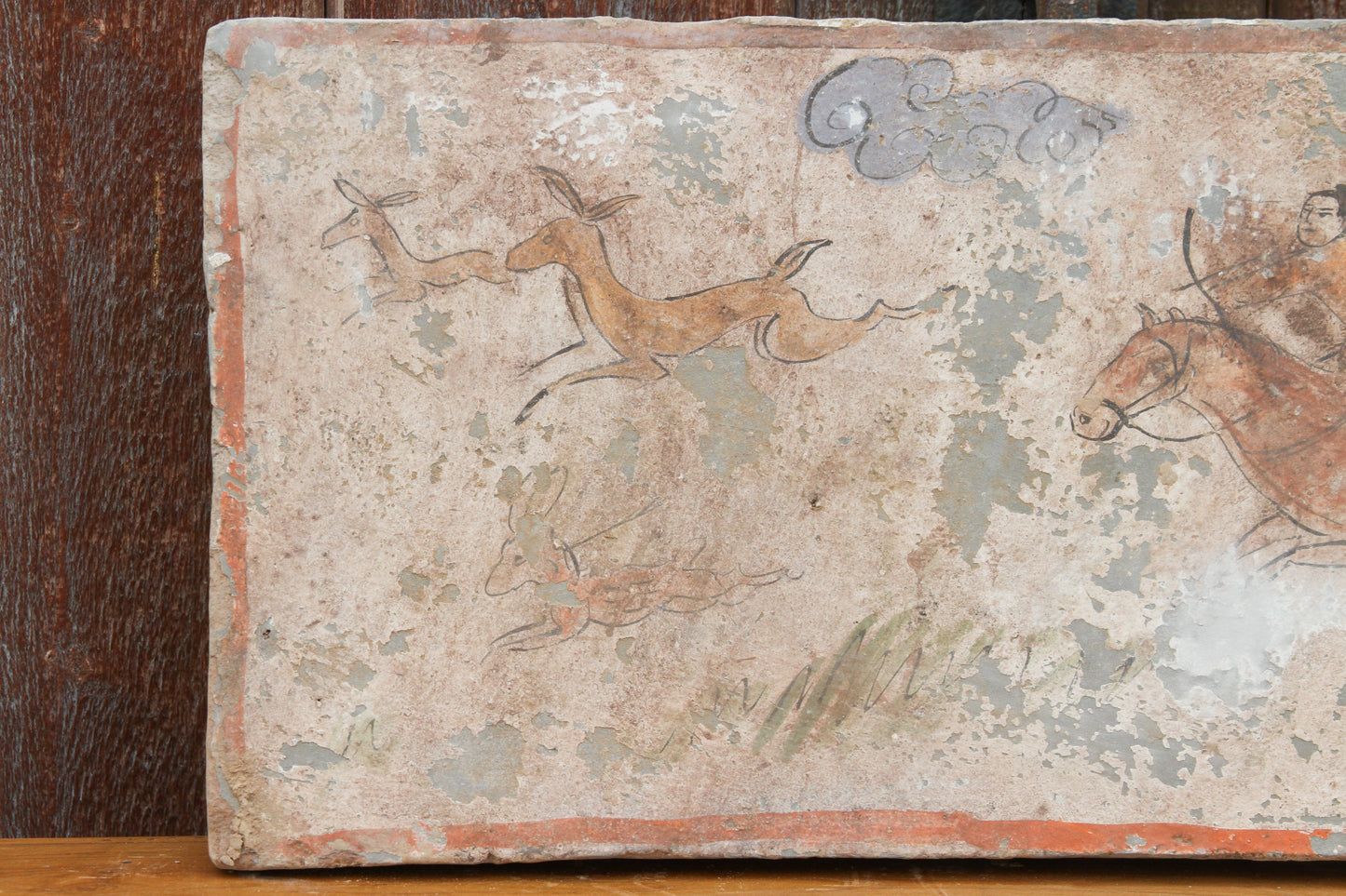 Vintage Mongolian Hunting Scene Mural Tile