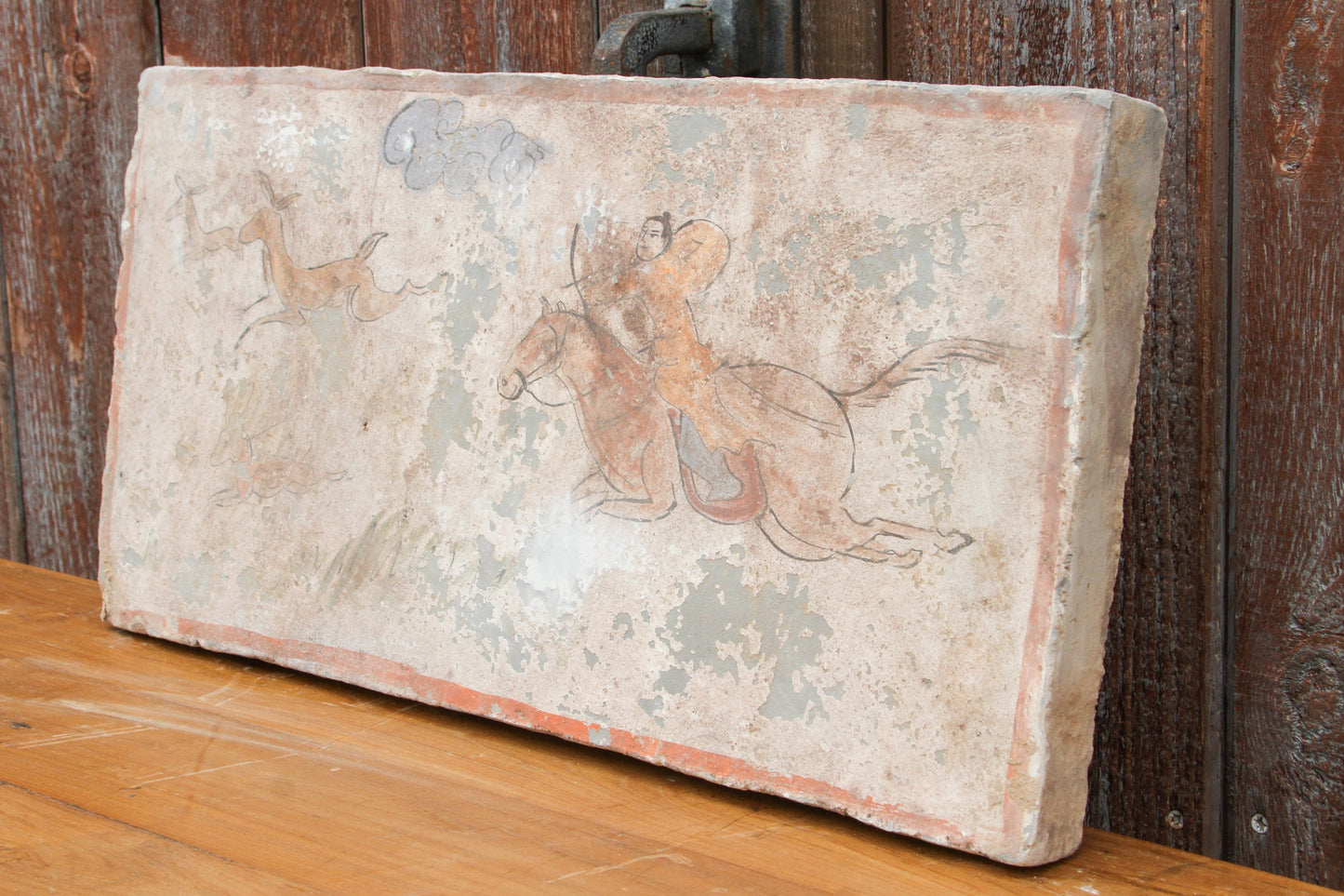 Vintage Mongolian Hunting Scene Mural Tile