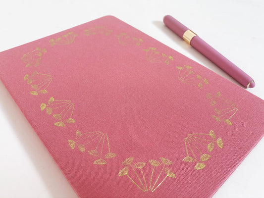 Queen Anne's Lace Foil Stamped Linen Notebook