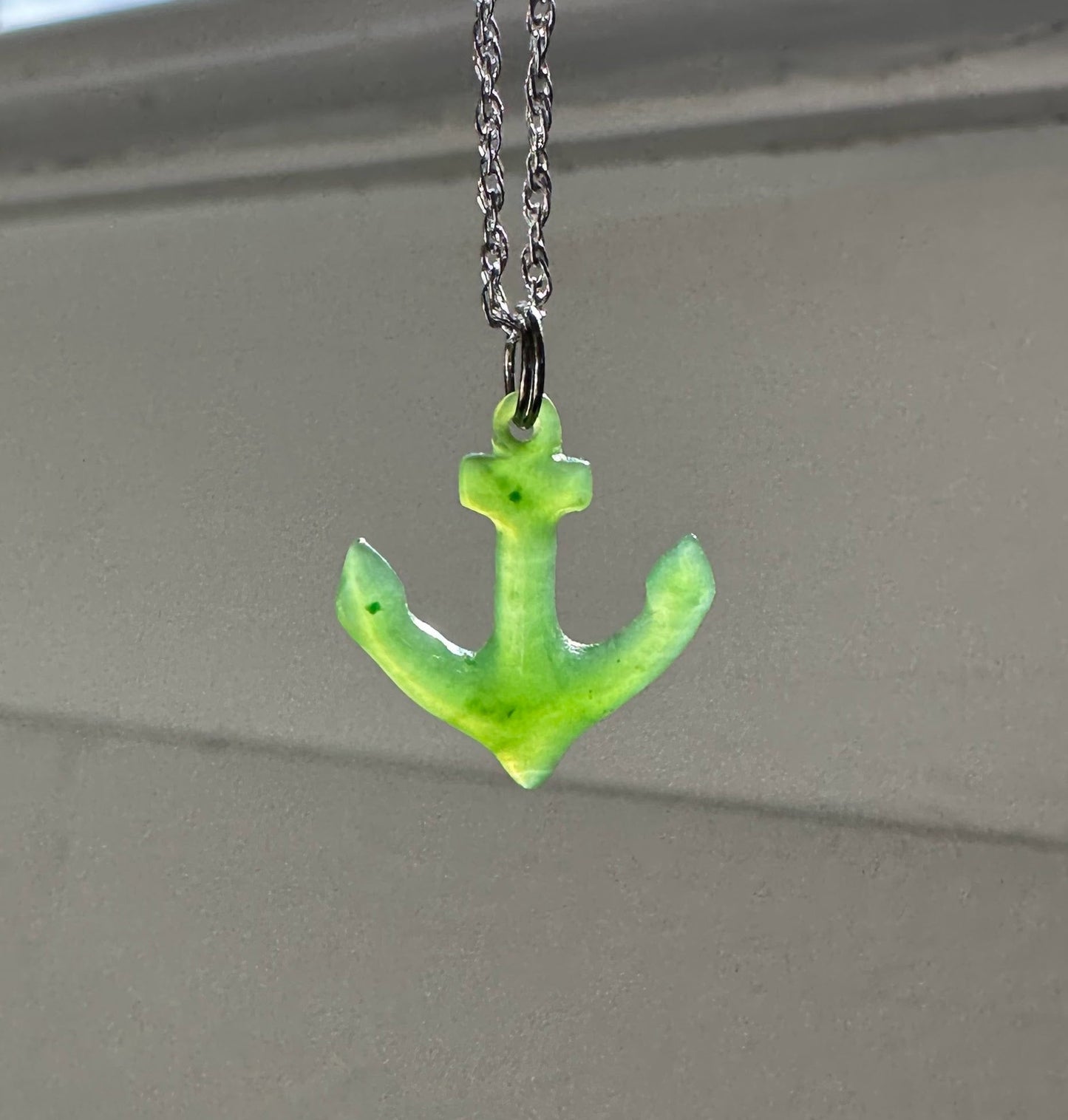 Jade Anchor Charm, 15mm