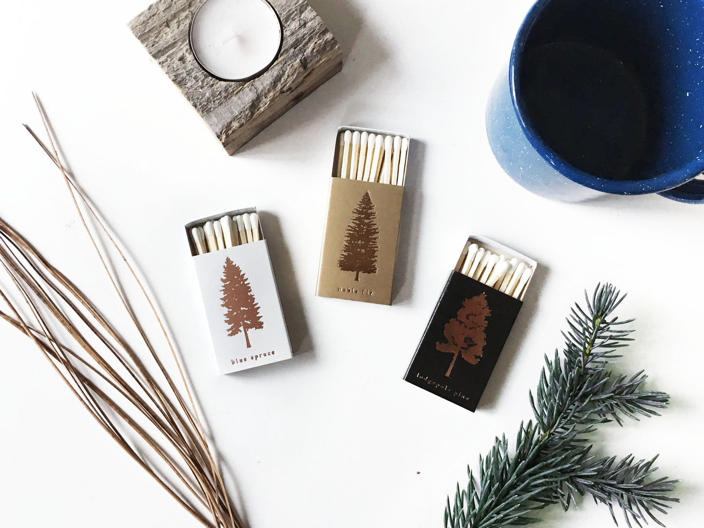 Blue Spruce Tree Matchbox
