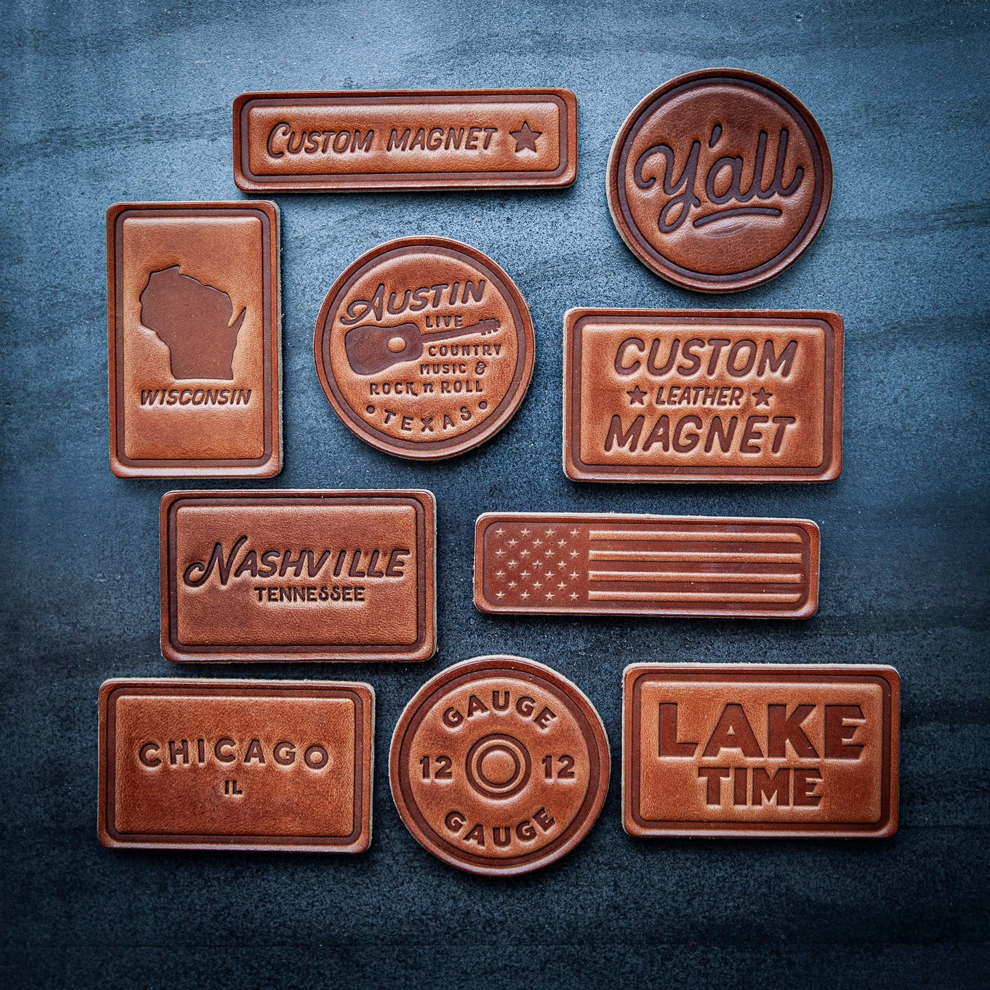 Cabin Leather Magnet Block Style
