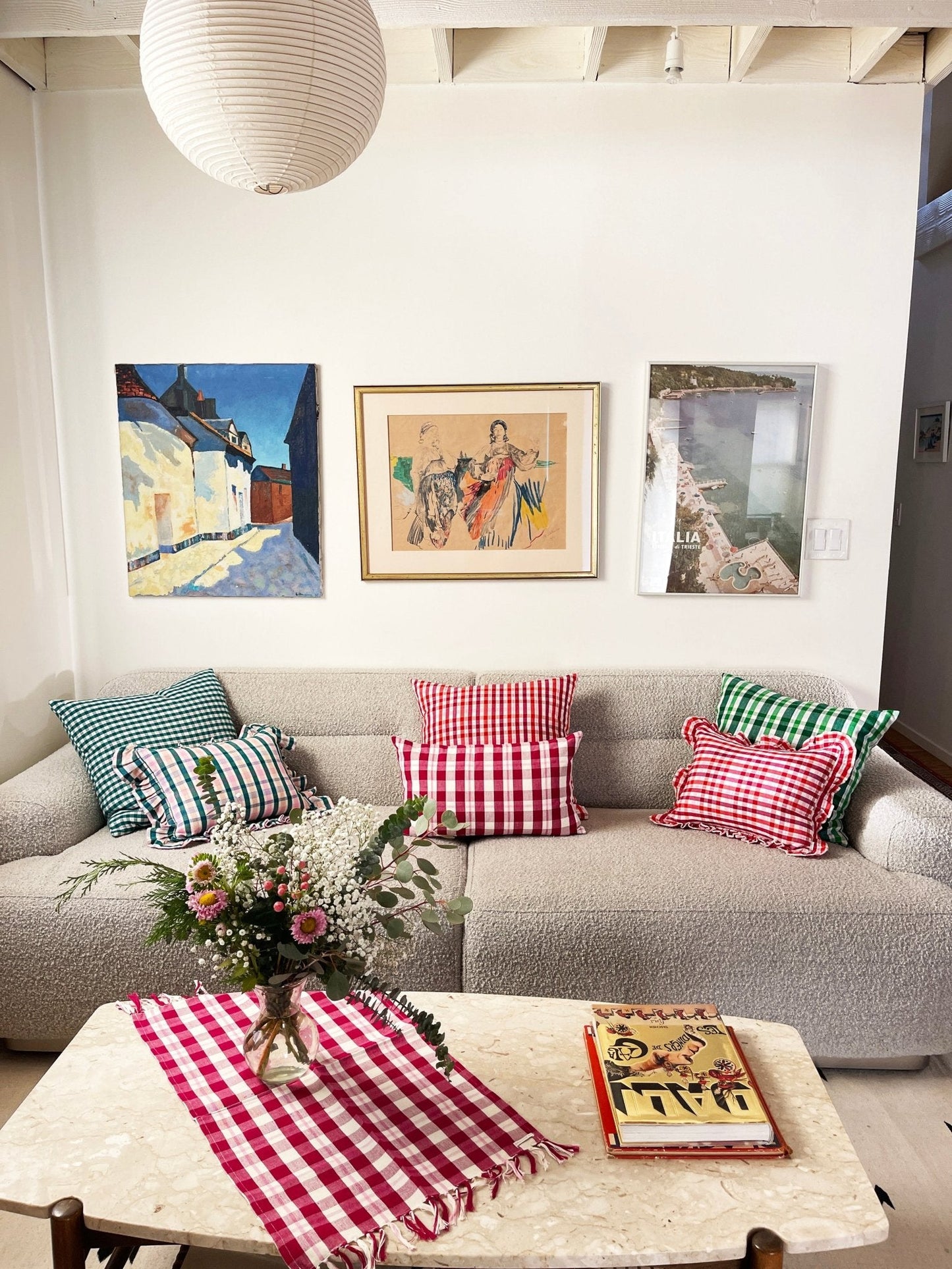 Abigail Cranberry Plaid Pillows