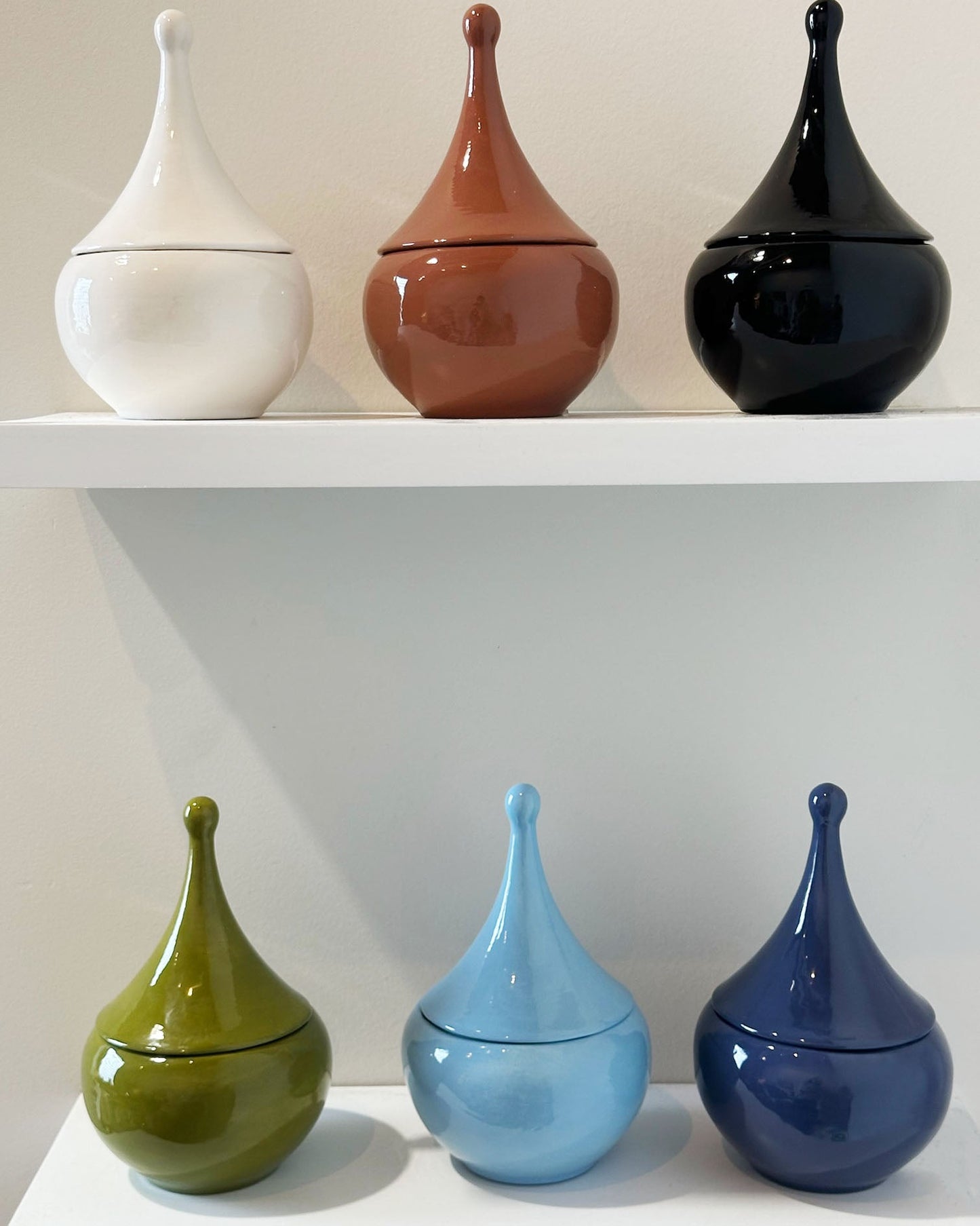 Teardrop Jars in White