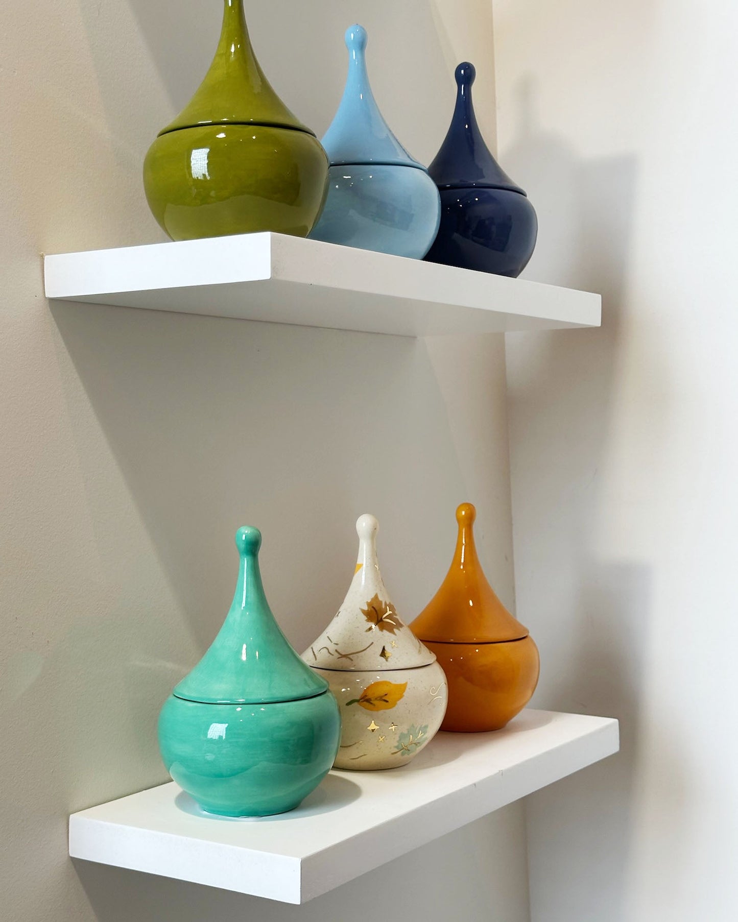 Teardrop Jars in Martini Green