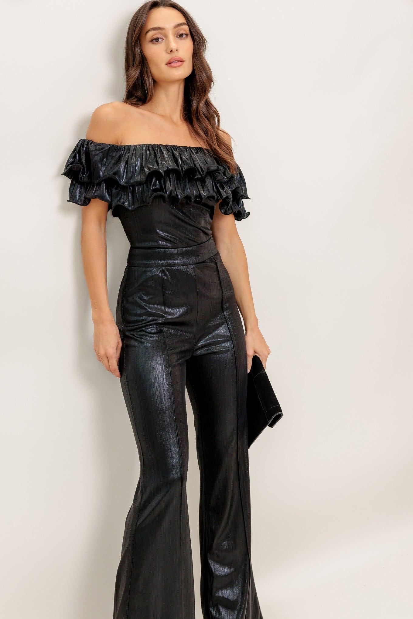 ANGEL EYES COATED WOVEN JUMPSUIT
