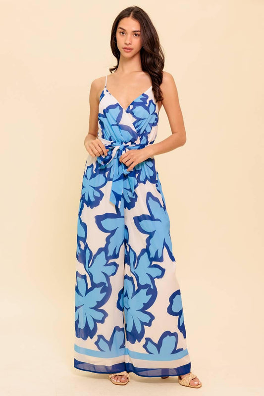 A NOVEL APPROACH NAVY WOVEN JUMPSUIT