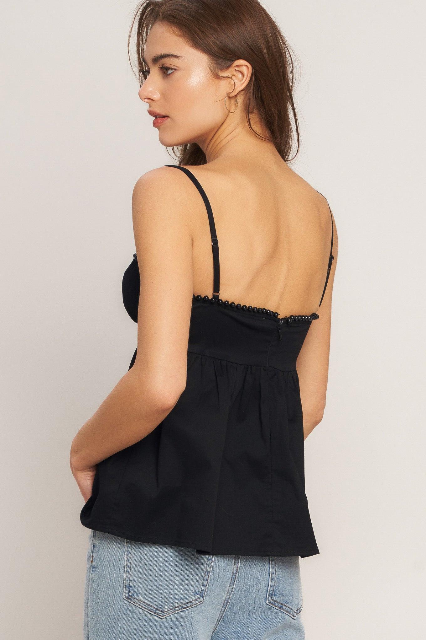 SLEEK TEMPTATION WOVEN TOP