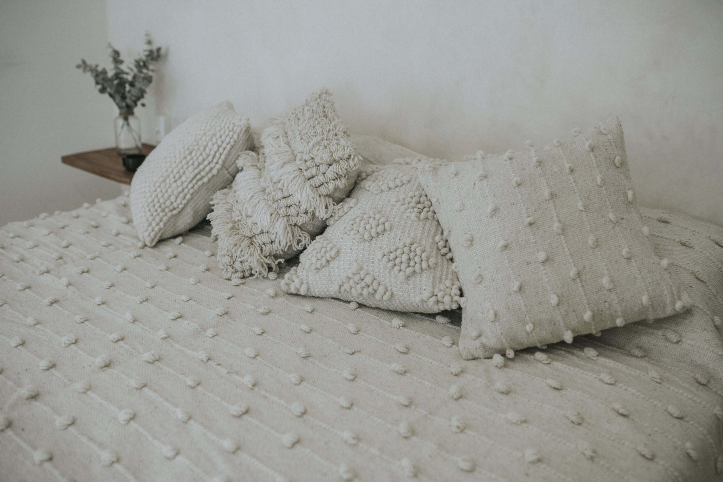 PALO SANTO Itzayana Handwoven Wool Pillow — Natural Ivory