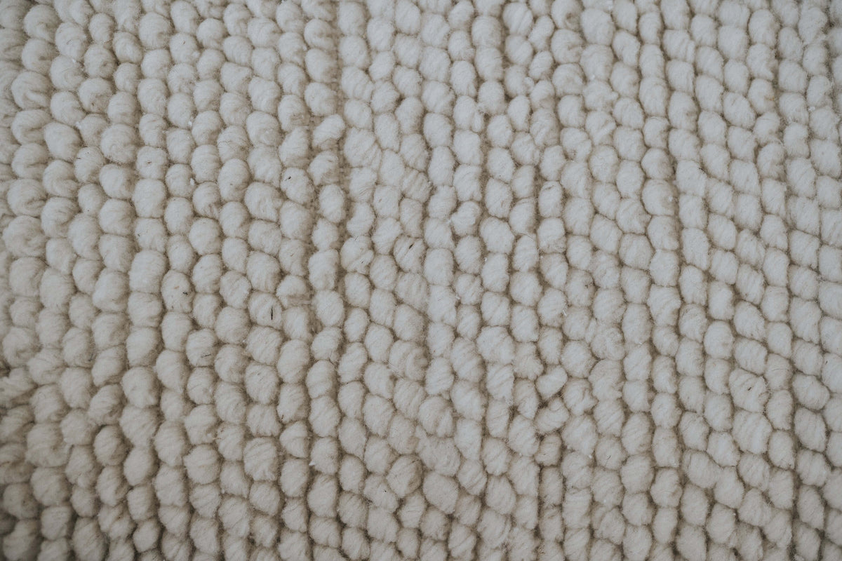 Ixtab Handwoven Wool Pillow — Natural Ivory