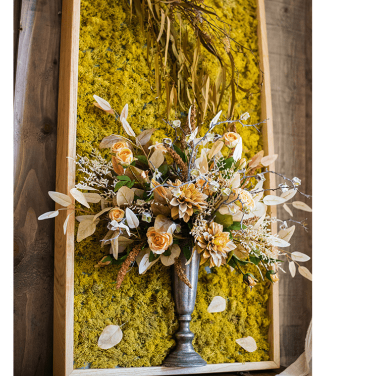 The Golden Aviary Botanical Wall Art — Handcrafted 3D Floral Composition