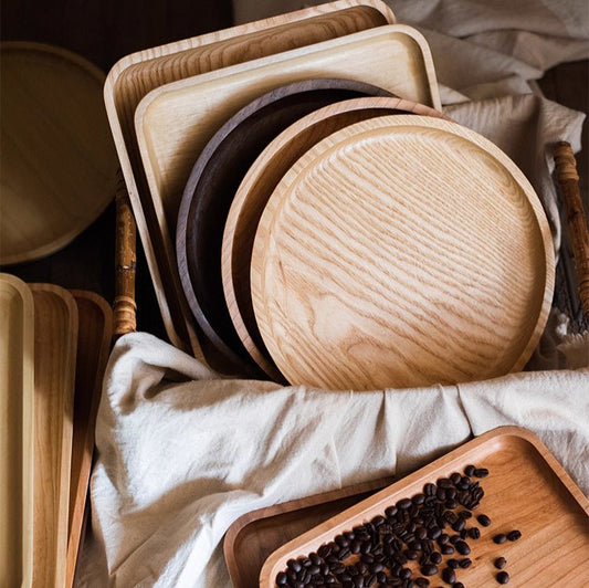 Artisan Natural Wood Serving Tray - Handcrafted Wooden Platter Collection