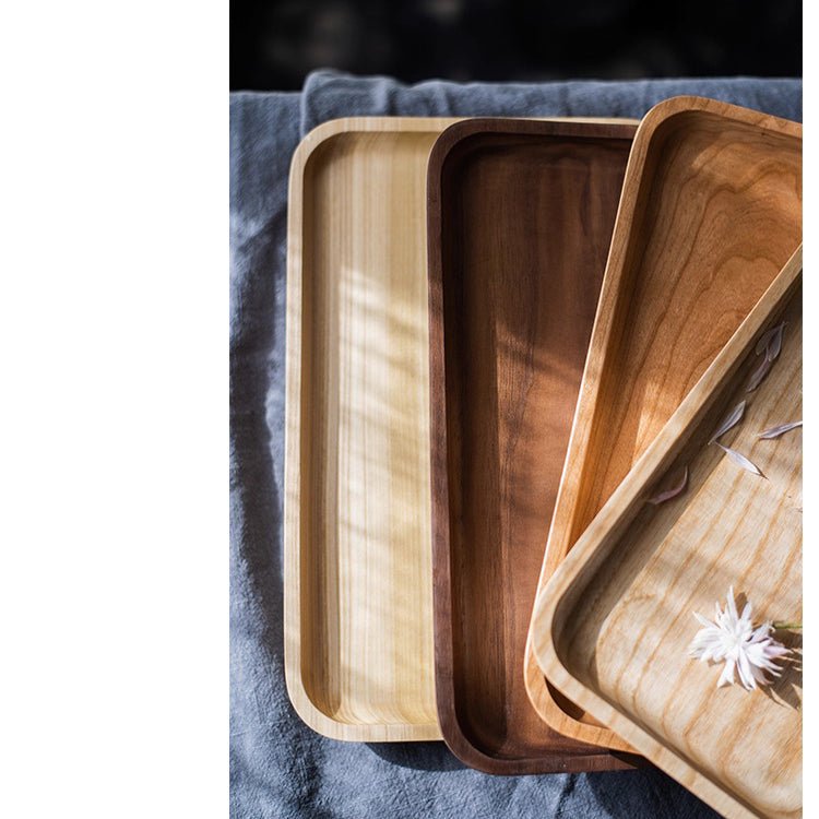 Artisan Natural Wood Serving Tray - Handcrafted Wooden Platter Collection