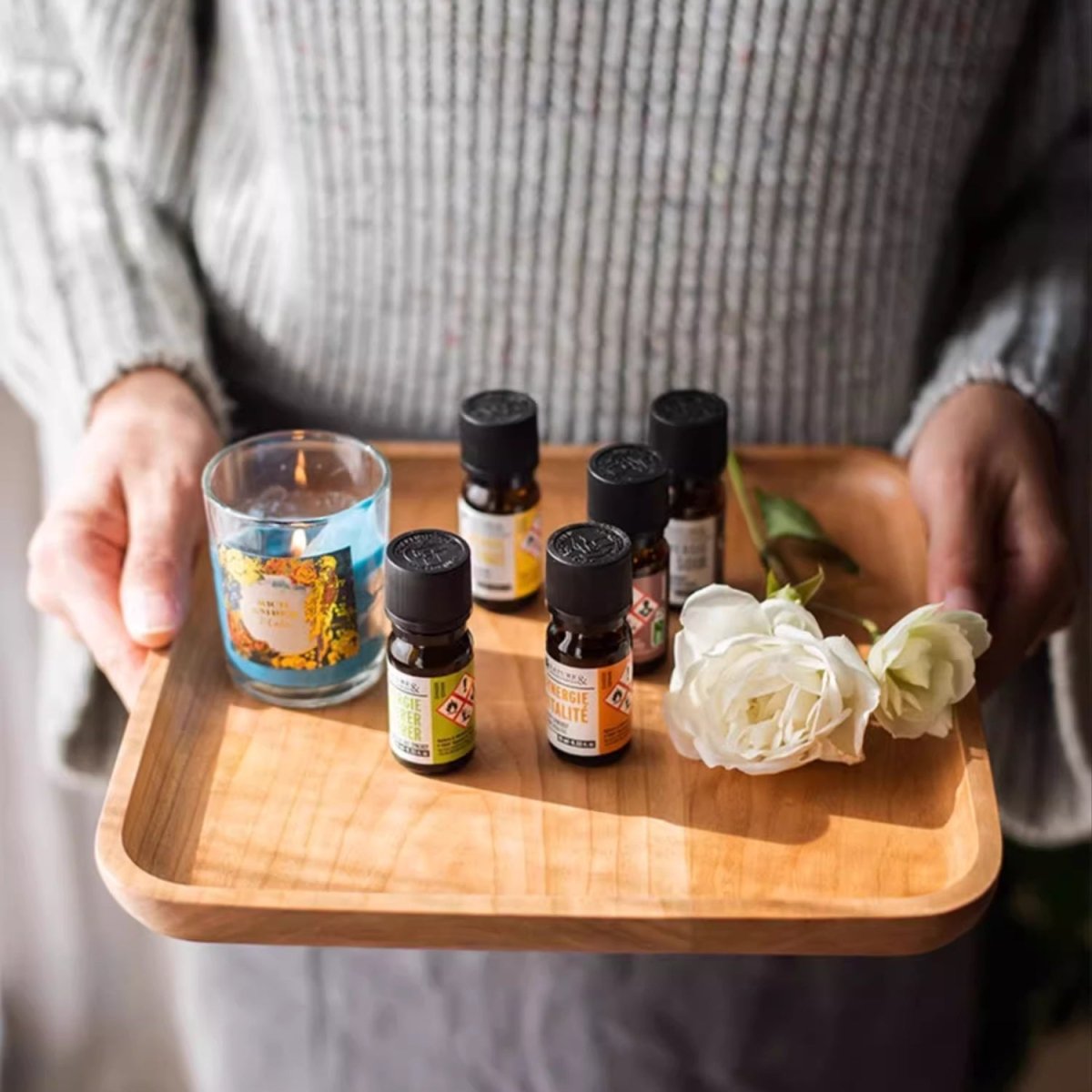 Artisan Natural Wood Serving Tray - Handcrafted Wooden Platter Collection