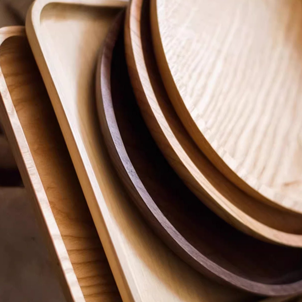 Artisan Natural Wood Serving Tray - Handcrafted Wooden Platter Collection