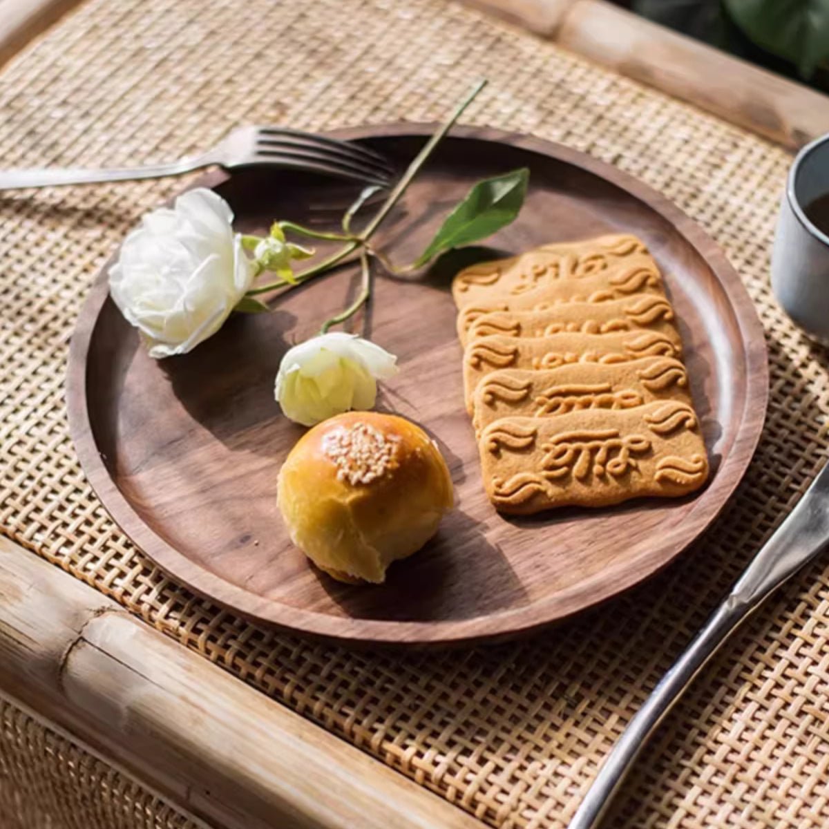 Artisan Natural Wood Serving Tray - Handcrafted Wooden Platter Collection