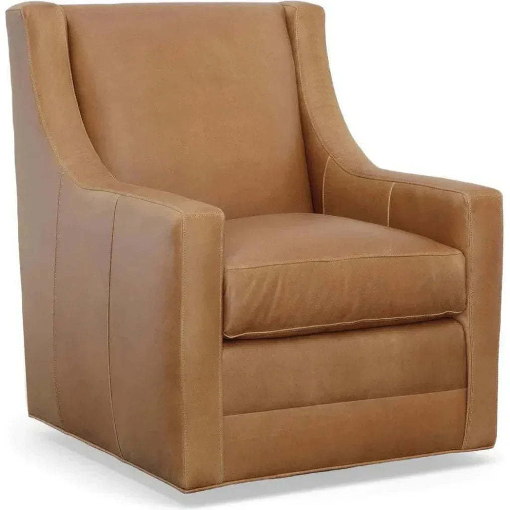 Jacob Real Leather Swivel Club Chair