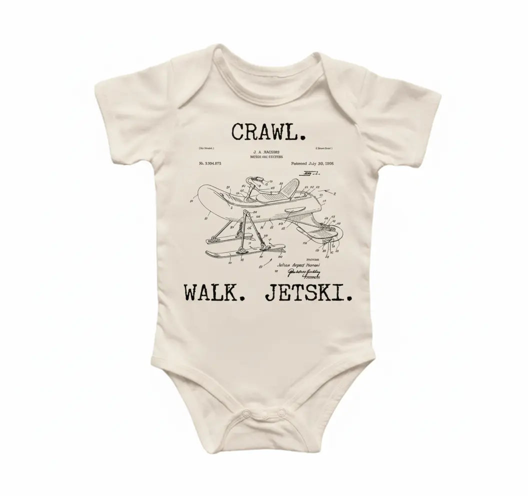 Jet Ski Patent Newborn Baby Onesie® Bodysuit