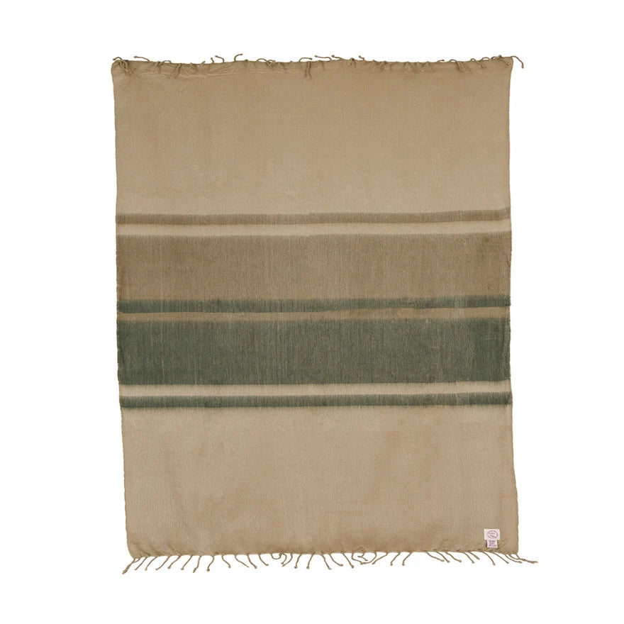 The Garden Pavilion Collection | Otavalo Handwoven Alpaca Throw – Tobacco, Olive & Khaki