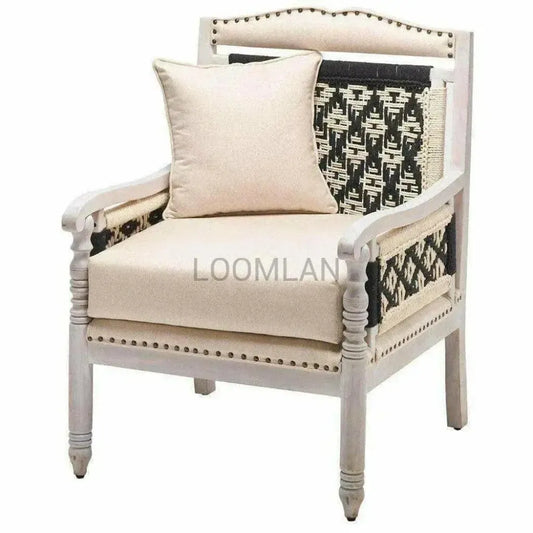 Kaltha White Wash Rope Accent Chair