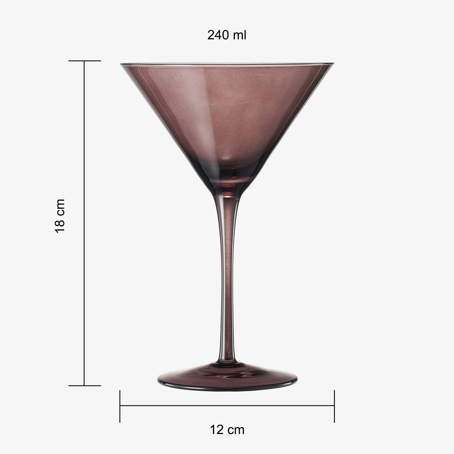 Venus Martini Cocktail Glassware, Set of 6