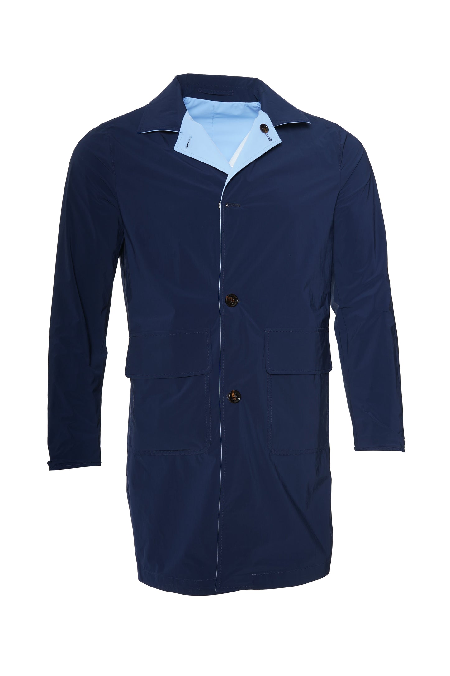 Kired Kim Solid Nylon Reversible Button Up Overcoat