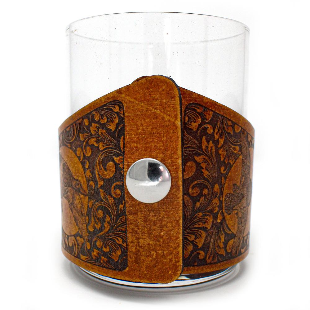 Handcrafted Leather Whiskey Glass Wraps | Mallard Retrieved