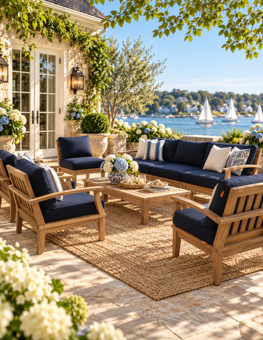 Seabrook 8-Piece Outdoor Teak Sectional Set