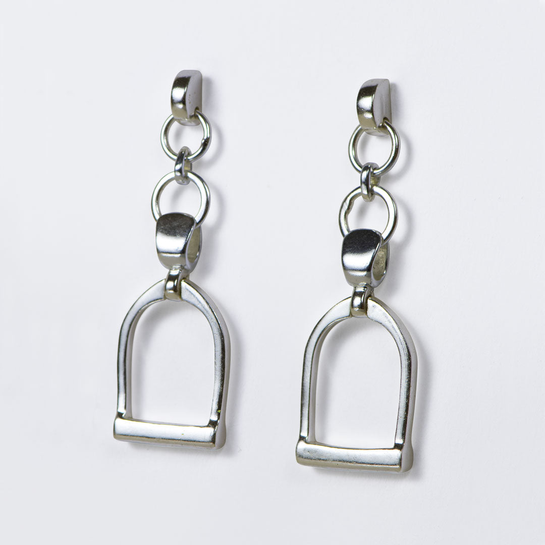 Cortina - Cuban Chain Horse Stirrup Necklace in Silver