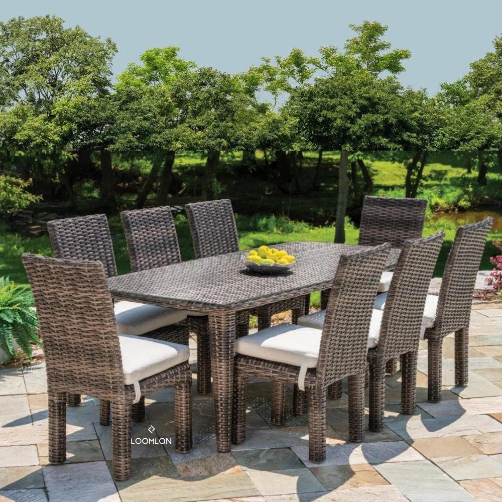 Largo 88" Rectangular Dining Table All Weather Wicker