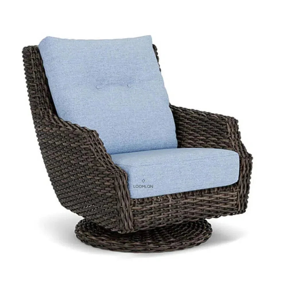Largo High Back Swivel Rocker Lounge Chair Wicker