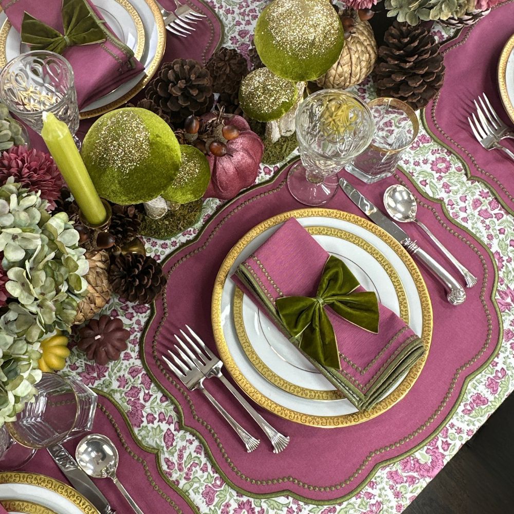 The Larkspur & Bramble: Plum and Sage - Tablecloth