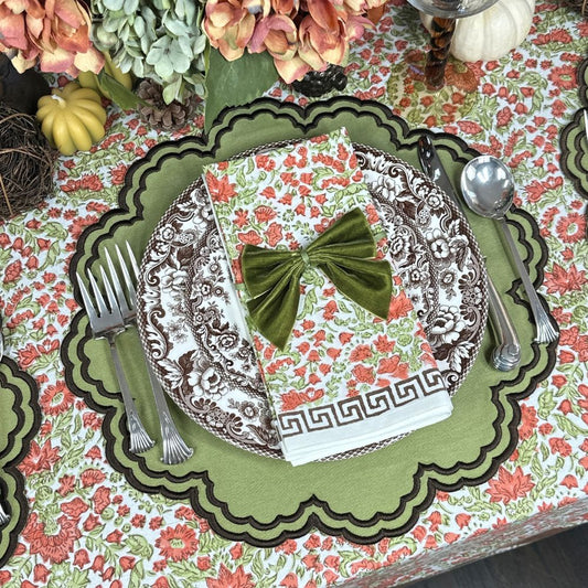 The Bettina Placemat - Sage and Cocoa (Set of 4)