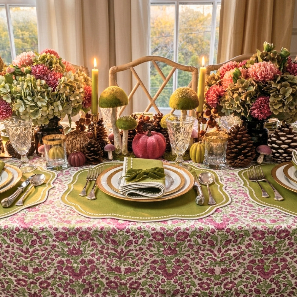 The Larkspur & Bramble: Plum and Sage - Tablecloth