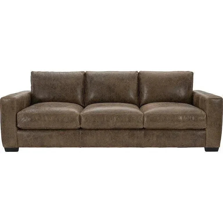 Leather Sofa Brown Alabama BenchMade the USA