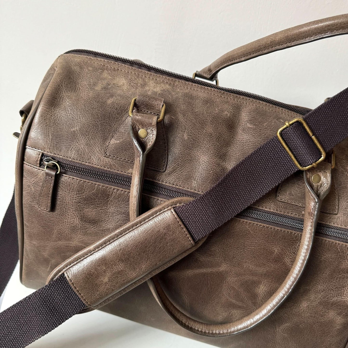 Crazy Horse Leather Weekender Travel Bag