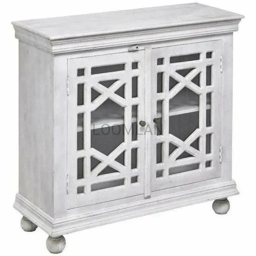 Lidia Wood White Accent Cabinet