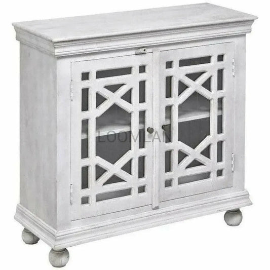 Lidia Wood White Accent Cabinet
