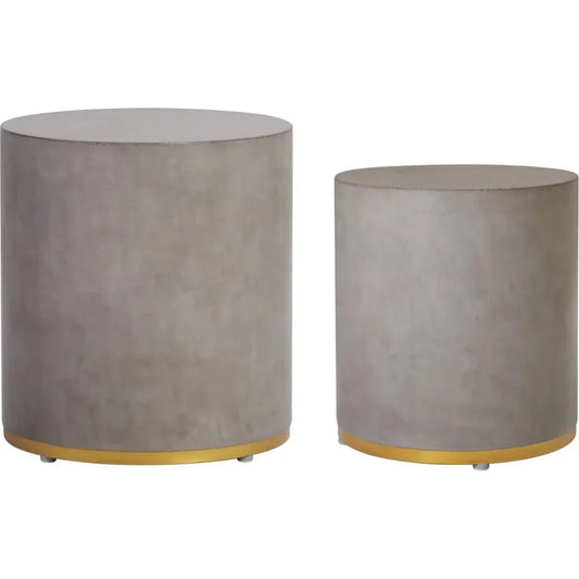 Linea Ring Accent Table Set – Gold Outdoor End Tables