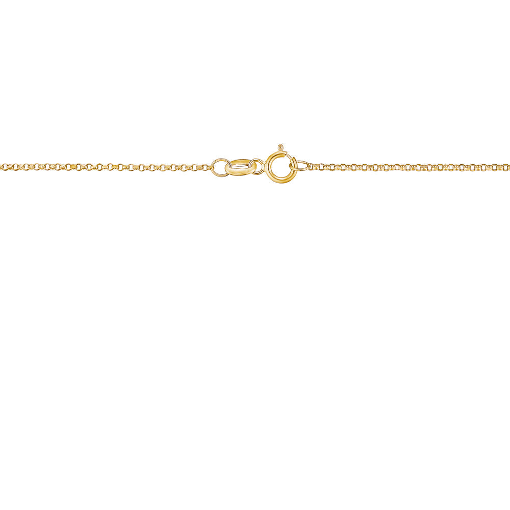 14K Solid Yellow White or Rose Gold Rolo Link Chain Necklace Diamond Cut for Women and Girls Made in Italy - Width 1mm Length 16"