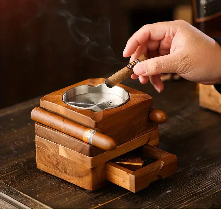 Wooden Cigar Ashtray Coaster