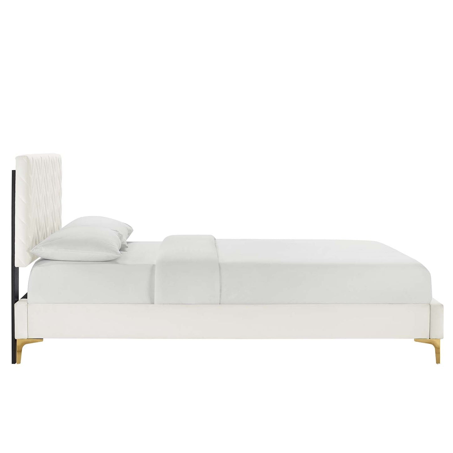 Leah Chevron Tufted Performance Velvet Twin Platform Bed by Modway